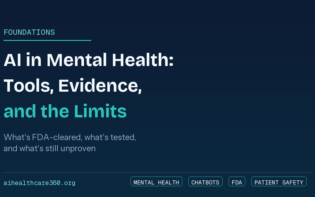 AI in Mental Health: Tools, Evidence, and Where It Falls Short
