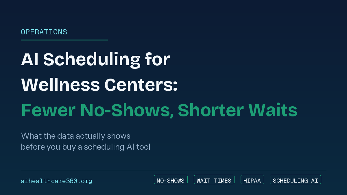 Front desk at a wellness center using an AI scheduling dashboard showing appointment reminders and waitlist automation