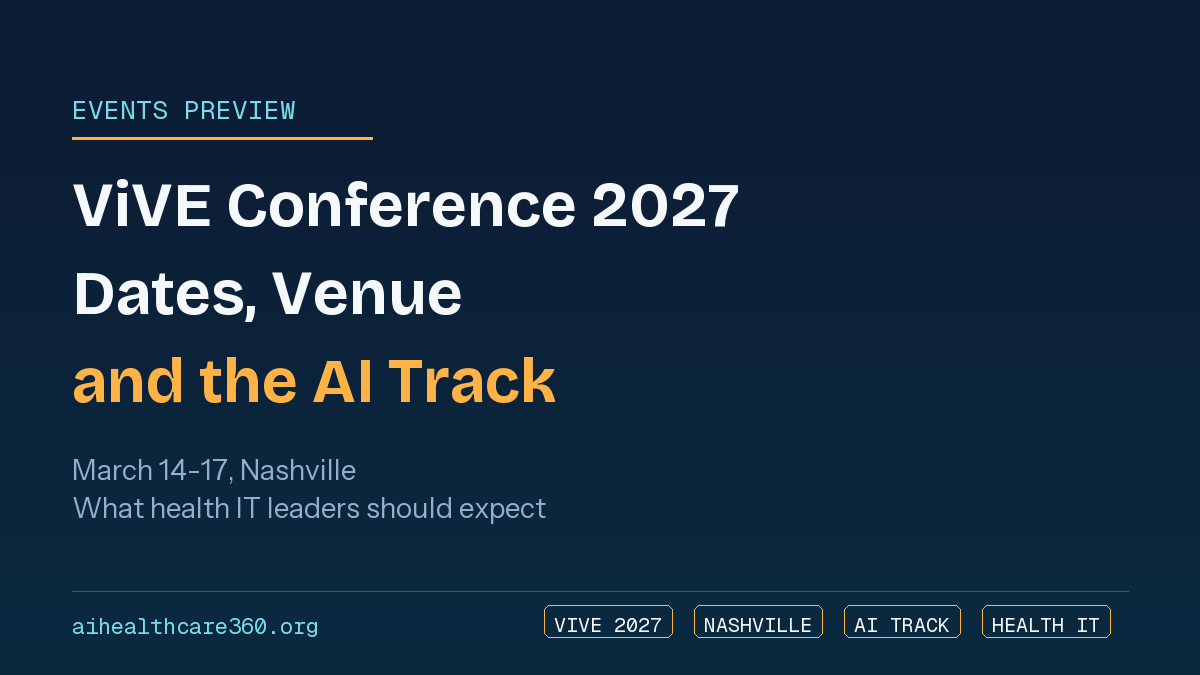 vive-conference-dates-venue-ai-track-20260807-194159 Music City Center in Nashville, host venue for ViVE Conference 2027, with digital health AI track branding overlay