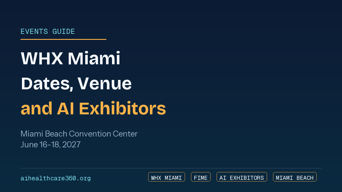 Miami Beach Convention Center exterior, host venue for WHX Miami healthcare and AI exhibition