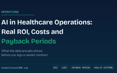 AI in Healthcare Blog | News, Risks & Research (aihealthcare360) 2 AI in Healthcare Operations: Real ROI, Costs, Payback