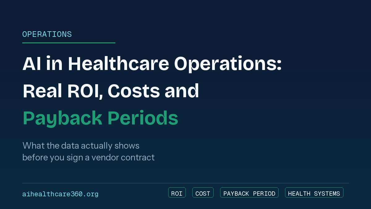 Hospital finance chart showing AI investment cost against payback period timeline for healthcare operations